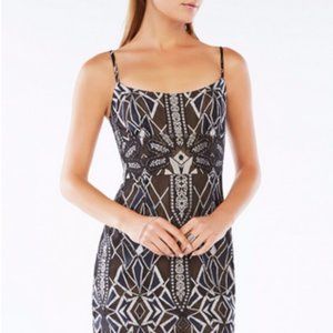 BCBG Max Azria Black/Silver Alese Deco dress, size 8